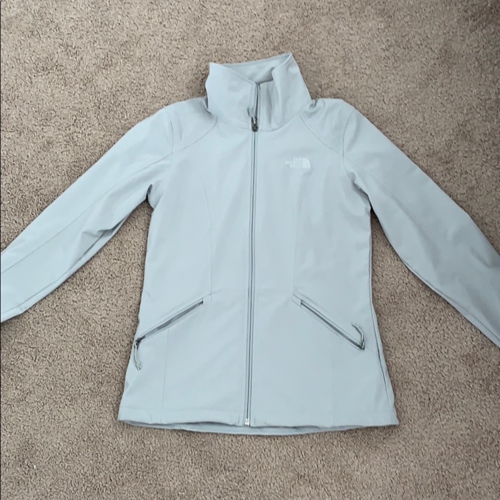 Grey north face zip up